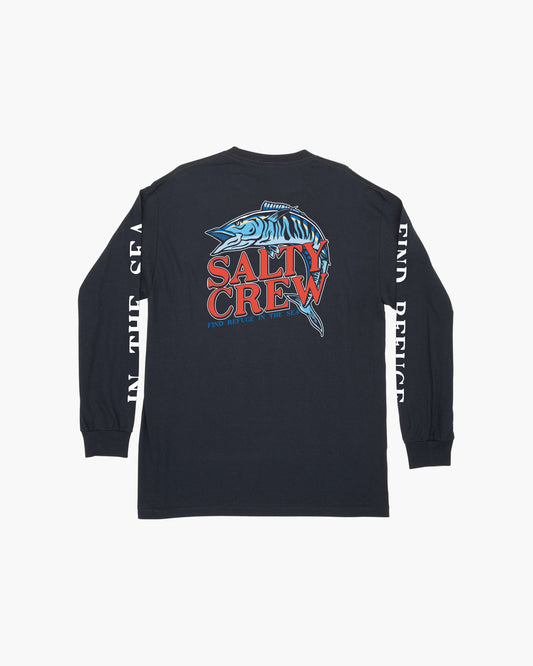 OH NO STANDARD L/S TEE - Navy - Salty Crew Australia