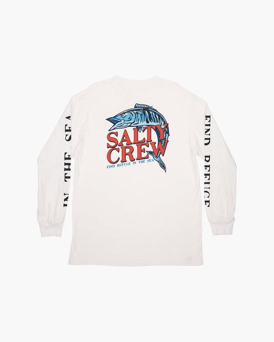 OH NO STANDARD L/S TEE - White - Salty Crew Australia
