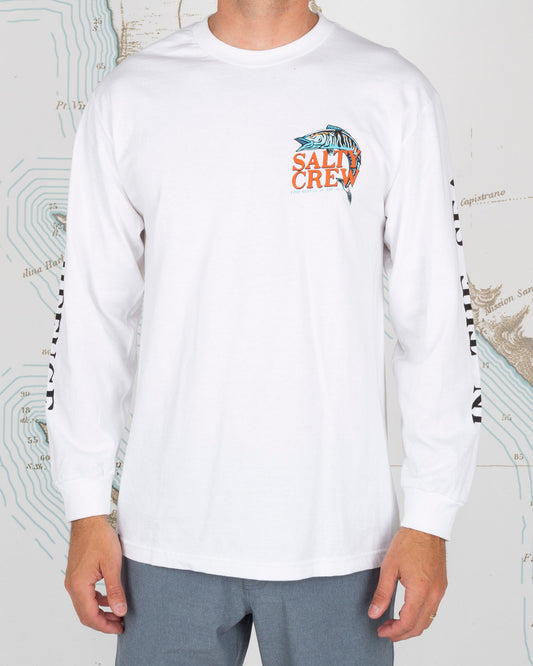 OH NO STANDARD L/S TEE - White - Salty Crew Australia