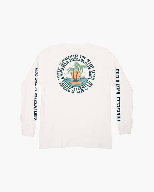 DOS PALMS BOYS L/S TEE - White