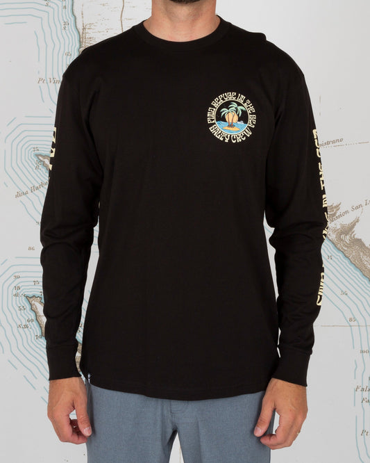 DOS PALMS PREMIUM L/S TEE - Black - Salty Crew Australia
