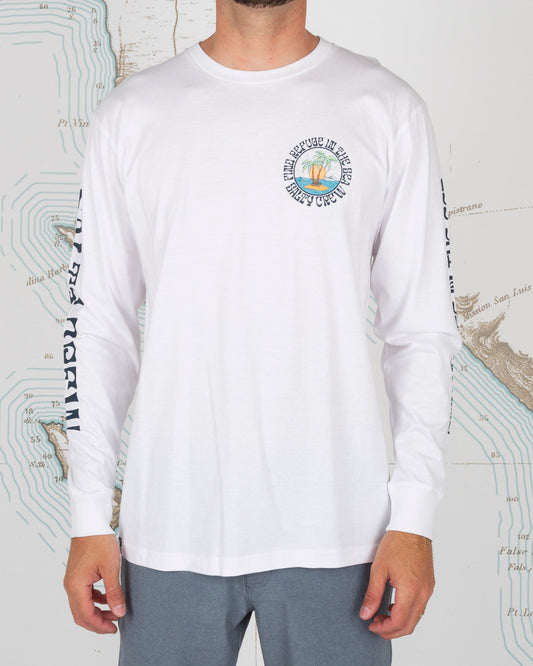 DOS PALMS PREMIUM L/S TEE - White - Salty Crew Australia