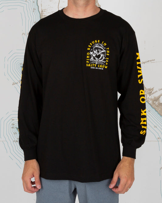 DANCIN DODO PREMIUM L/S TEE - Black - Salty Crew Australia