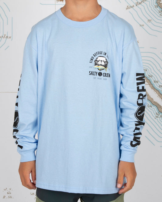 MOUTHFUL BOYS L/S TEE - Light Blue