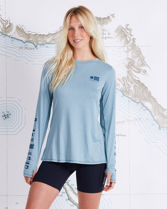 THRILL SEEKERS CREW SUNSHIRT - Dusty Turq