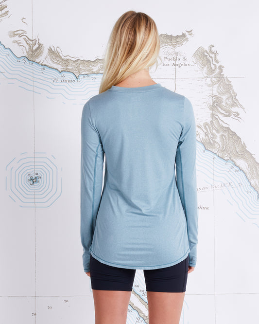 THRILL SEEKERS CREW SUNSHIRT - Dusty Turq
