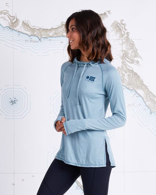 THRILL SEEKERS HOODED SUNSHIRT - Dusty Turq - Salty Crew Australia