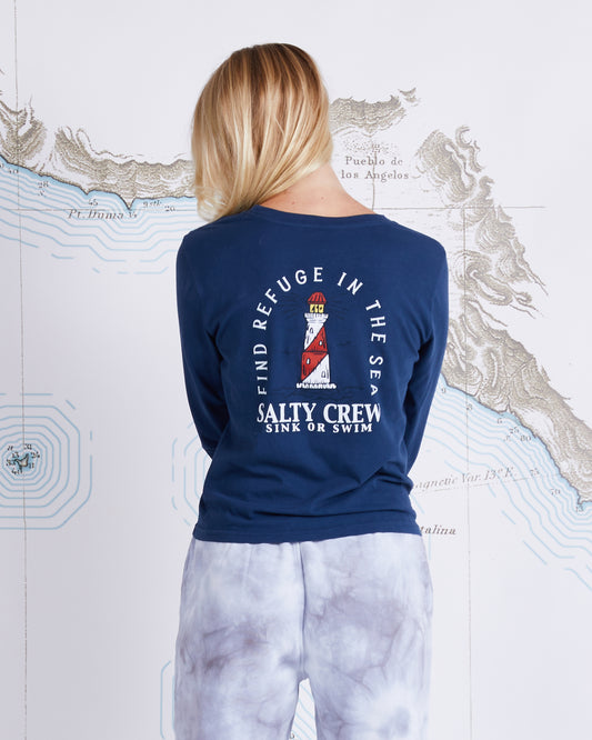 OUTERBANKS LS SKIMMER TEE - Denim