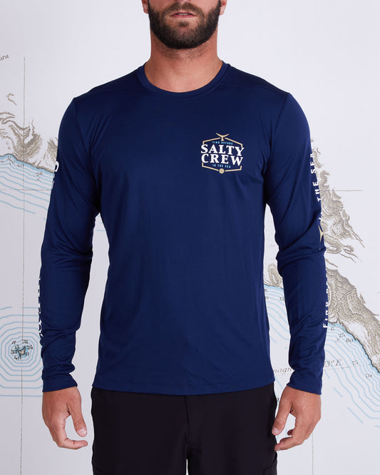 SKIPJACK L/S SUNSHIRT - Navy - Salty Crew Australia