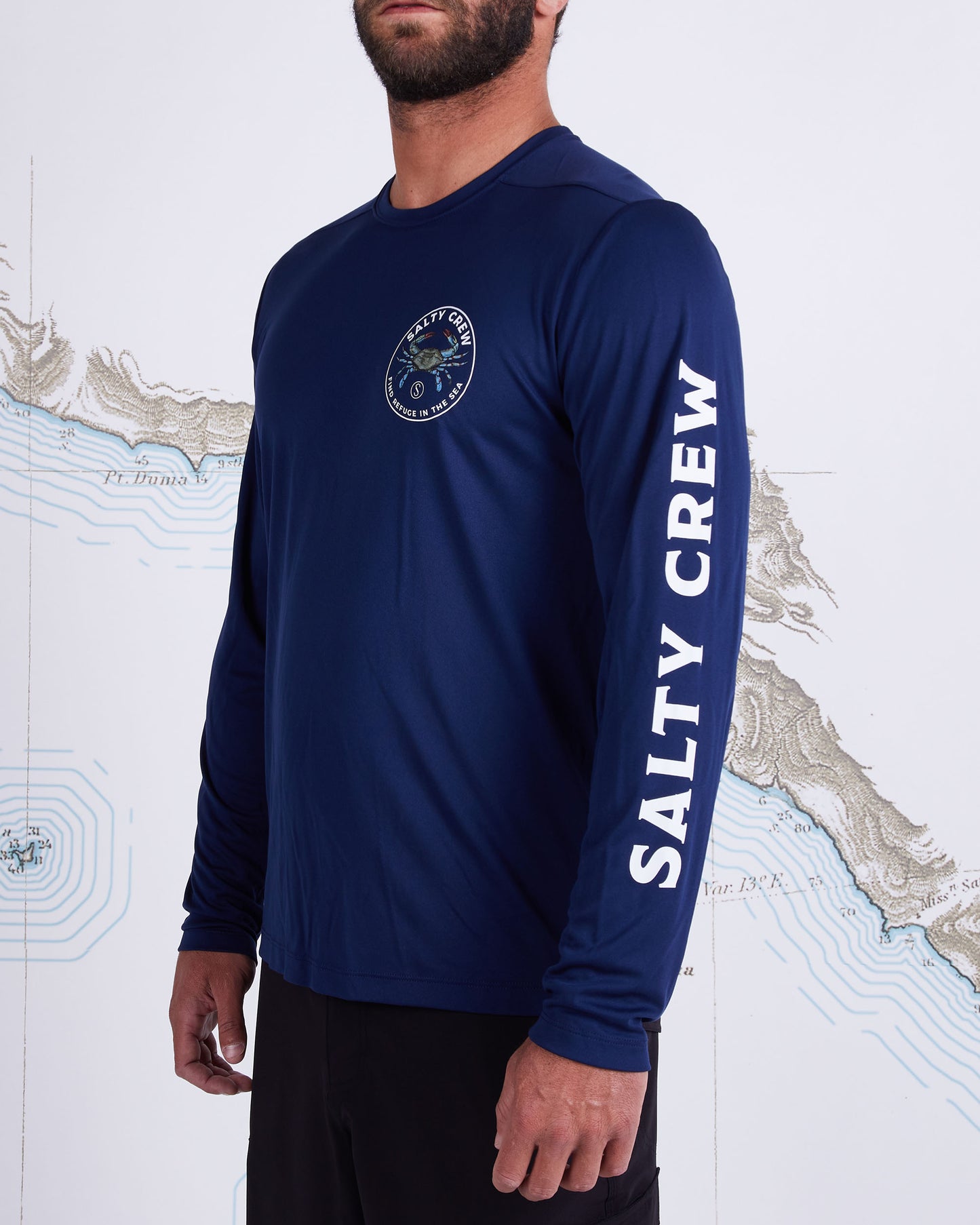 BLUE CRABBER L/S SUNSHIRT - Navy