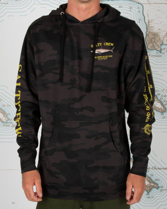 Bruce Hood Fleece - BLACK CAMO - Salty Crew Australia