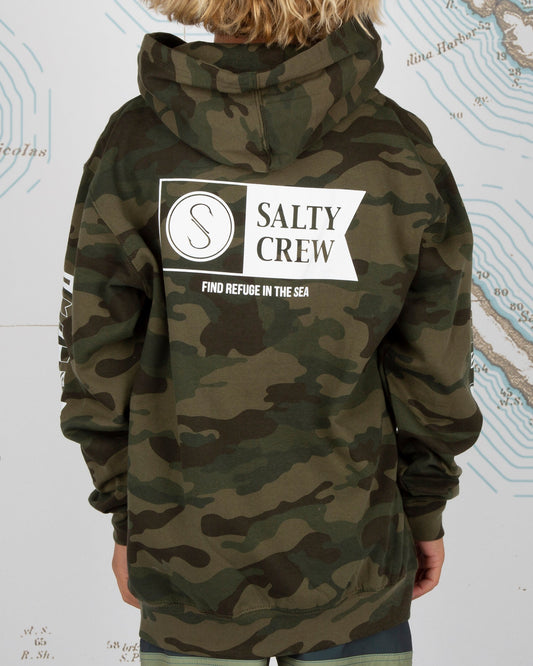 ALPHA FLAG BOYS FLEECE - CAMO - Salty Crew Australia