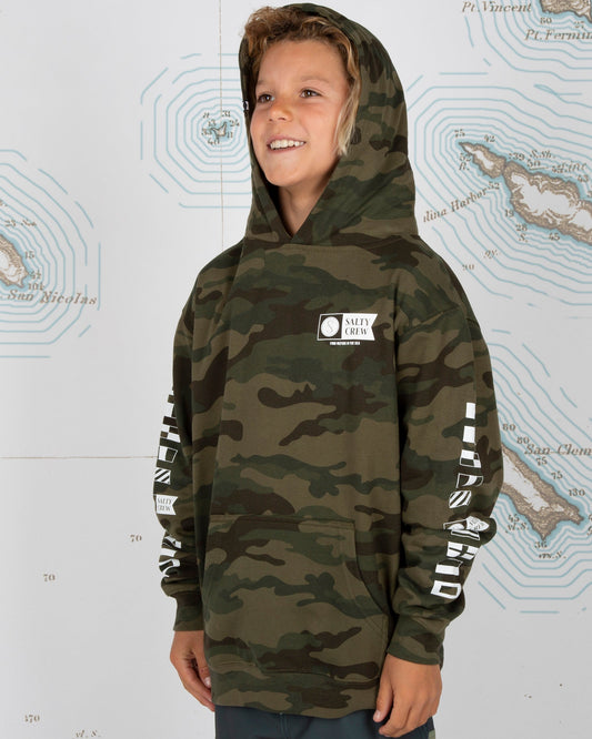 ALPHA FLAG BOYS FLEECE - CAMO - Salty Crew Australia