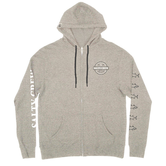 DEEP SEA ZIP FLEECE - GUNMETAL HEATHER - Salty Crew Australia