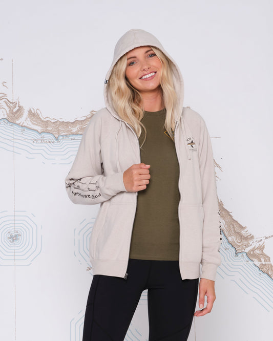 BRUCE ZIP HOODY - Stone Heather