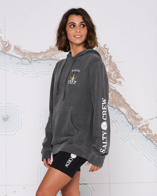 TAILED BOYFRIEND HOODY - Faded Black - Salty Crew Australia