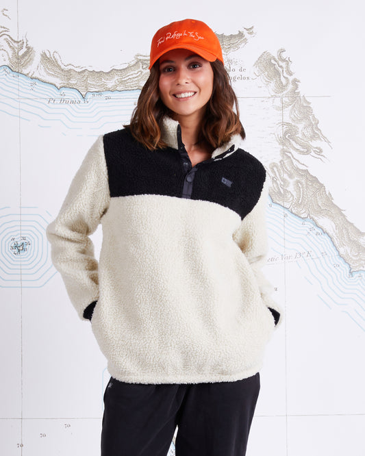 LEADER SHERPA PULLOVER - Black/Bone - Salty Crew Australia