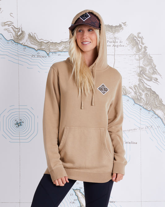 RETRO TIPPET BOYFRIEND HOODY - Sandstone