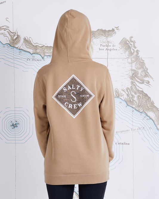 RETRO TIPPET BOYFRIEND HOODY - Sandstone