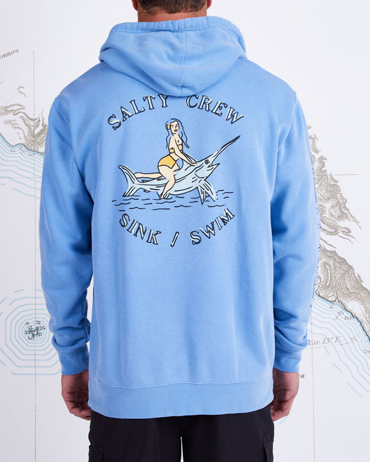 SIREN OVERDYED FLEECE - Slate Blue - Salty Crew Australia
