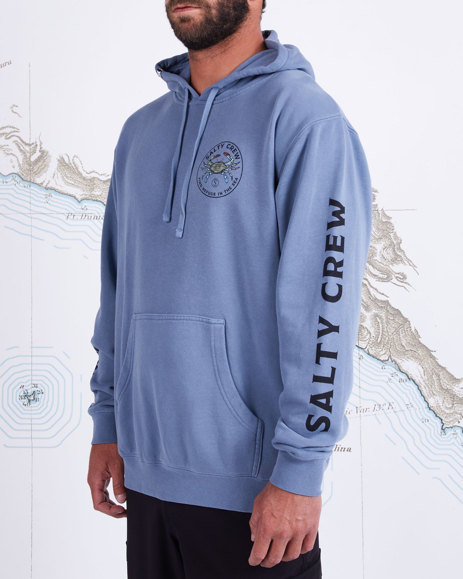 BLUE CRABBER OVERDYED FLEECE - Pigment Light Blue