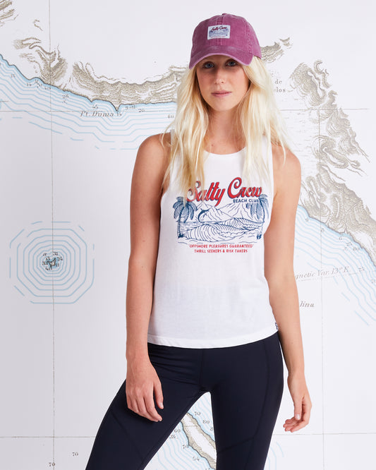 TROPICANA MUSCLE TANK - White - Salty Crew Australia