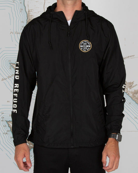 TWIN FIN WINDBREAKER - Black - Salty Crew Australia