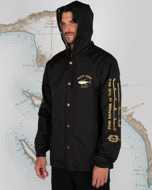 Ahi Mount Snap Jacket - BLACK - Salty Crew Australia