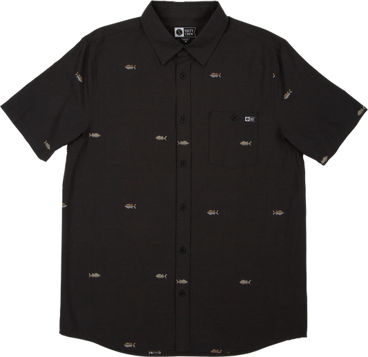 TIGHT LINES S/S WOVEN - BLACK - Salty Crew Australia