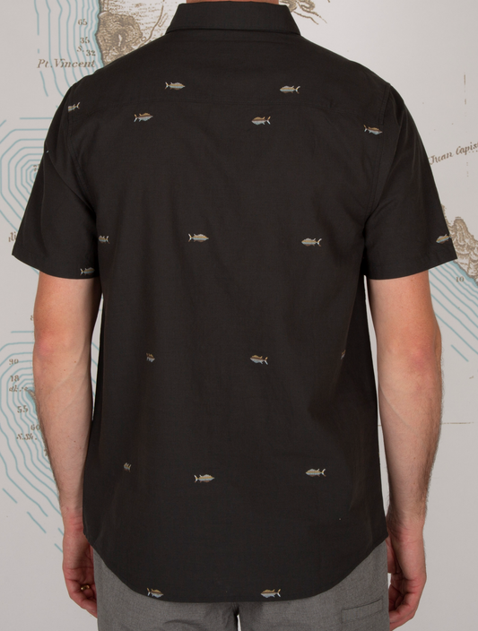 TIGHT LINES S/S WOVEN - BLACK - Salty Crew Australia