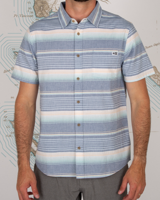 MAINLAND S/S WOVEN - Navy - Salty Crew Australia