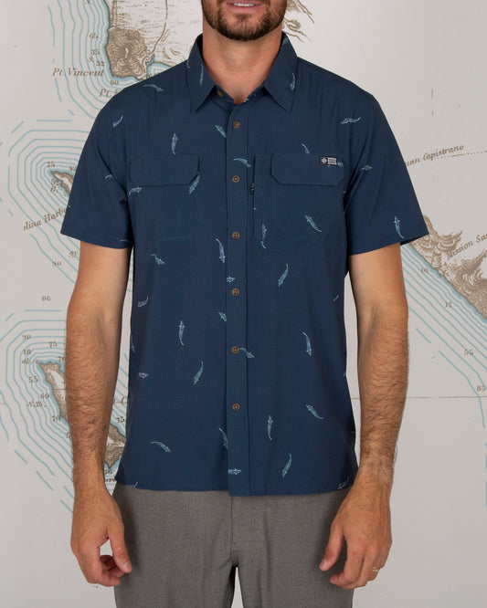 BREEZER S/S TECH WOVEN - Navy - Salty Crew Australia