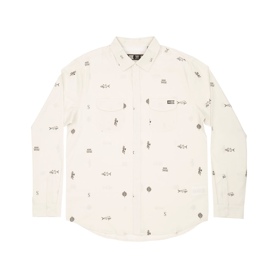TOPWATER LS TECH WOVEN - Vintage White