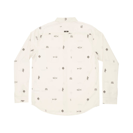 TOPWATER LS TECH WOVEN - Vintage White - Salty Crew Australia