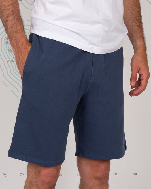 RESIN PIGMENT SWEATSHORT - Denim