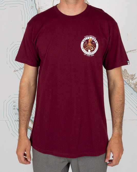 Deep Reach S/S Tee - Burgundy - Salty Crew Australia