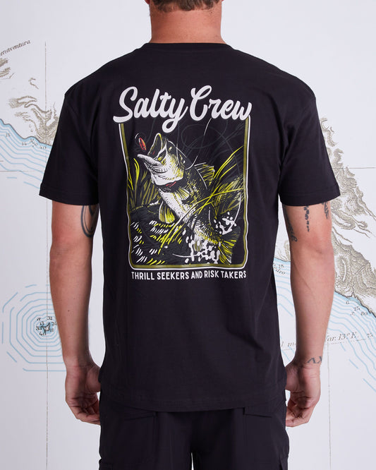 LARGEMOUTH PREMIUM S/S TEE - Black - Salty Crew Australia