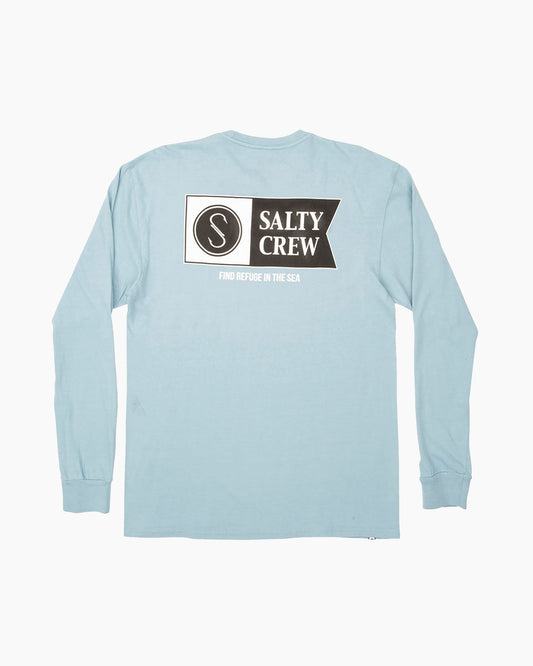 FLAGSHIP PIGMENT L/S TEE - BLUE - Salty Crew Australia
