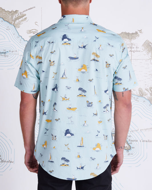 LAY DAY SS WOVEN - Aqua