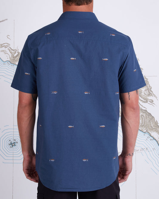 TIGHT LINES S/S WOVEN - Dark Slate - Salty Crew Australia